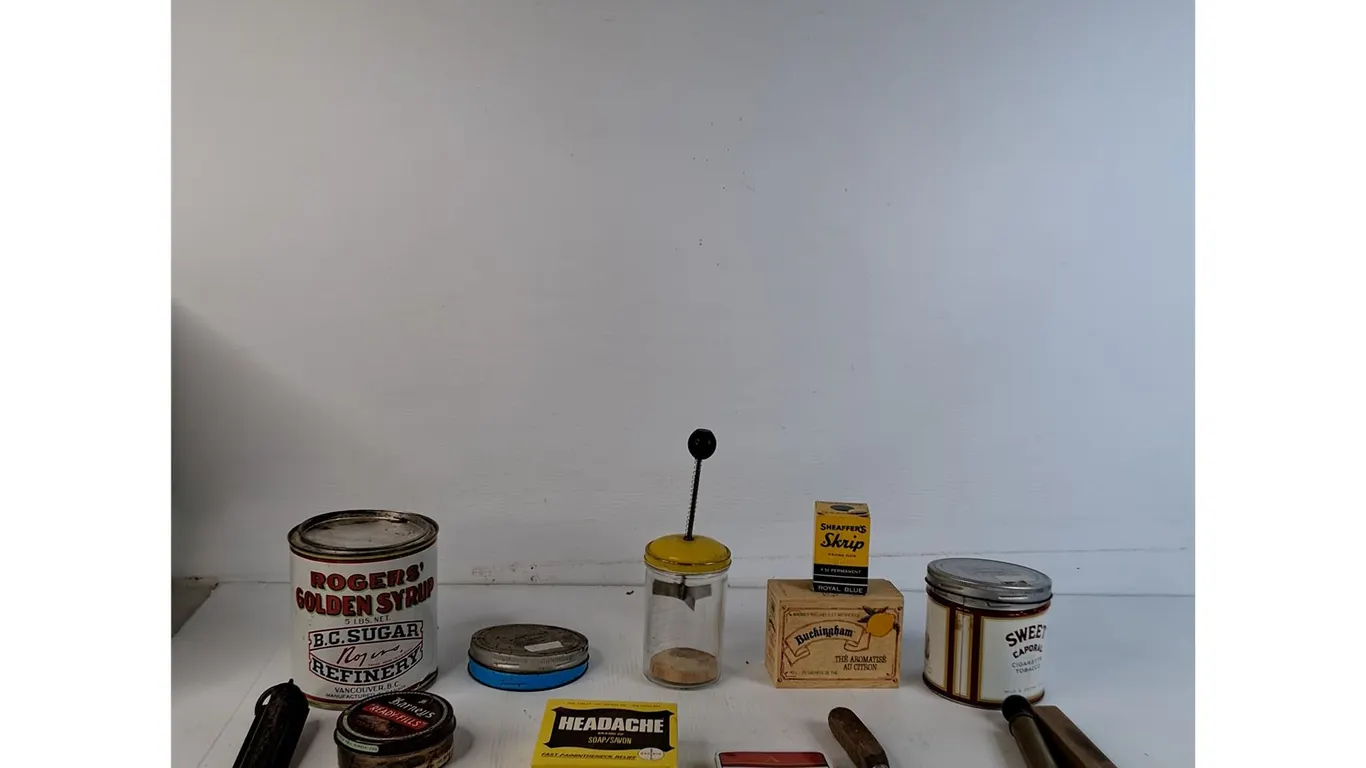Vintage Tin Cans, Fish Weigh Scale, Misc