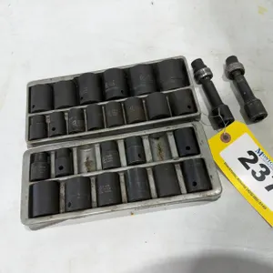 Grey Pneumatic Impact Socket Set SAE Metric