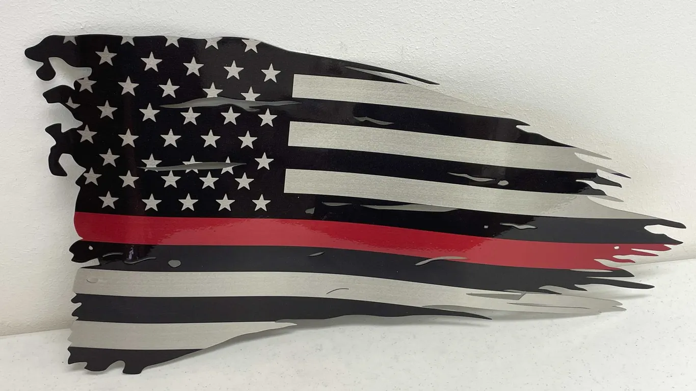 Slightly Metal Curved American Flag