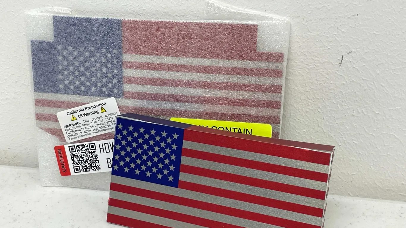 (2) Metal Foldable American Flags