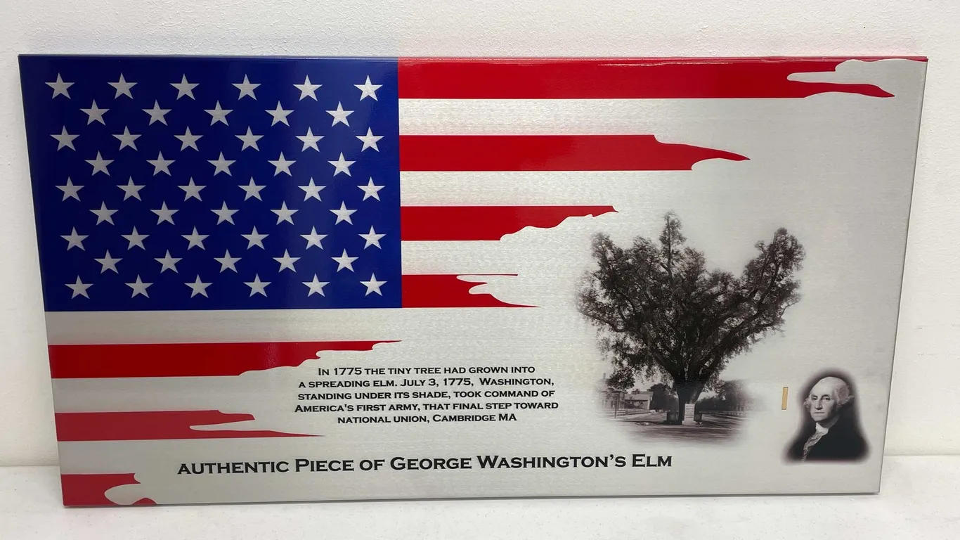 Sheet Metal American Flag with George Washington