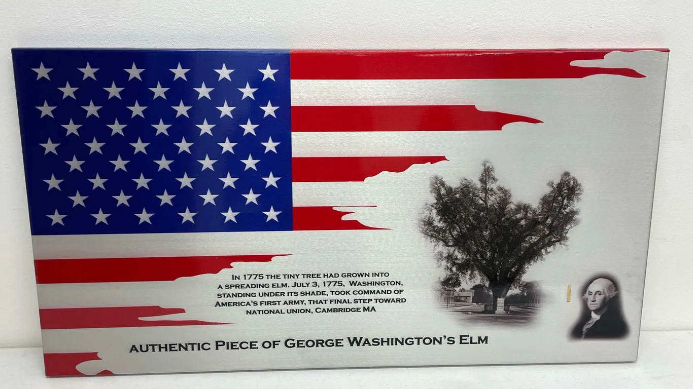 Sheet Metal American Flag with George Washington