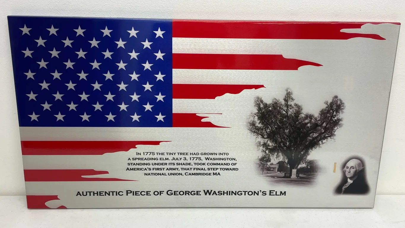Sheet Metal American Flag with George Washington