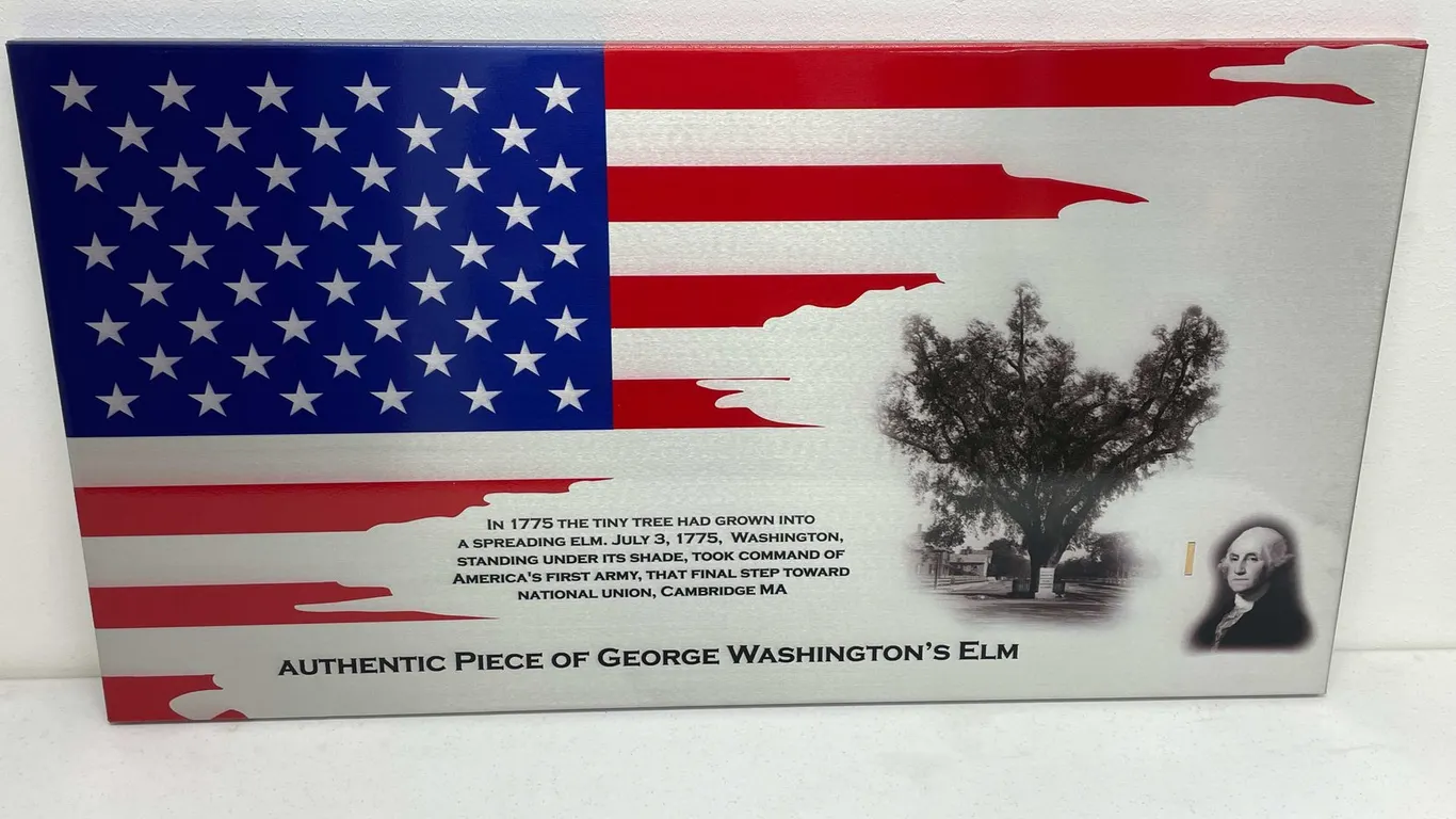Sheet Metal American Flag with George Washington