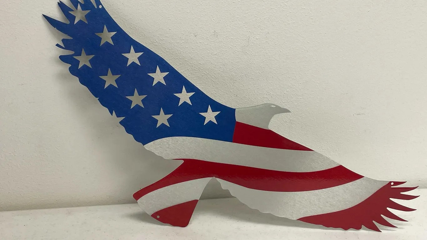 Metal American Flag Eagle Sign