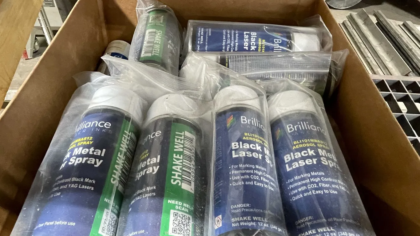 Box of Black Metal Laser Spray