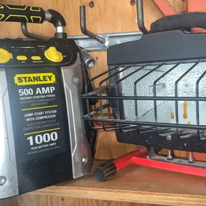 Stanley 1000 Peak Amp Jump Starter With Compressor and Portable Work Light