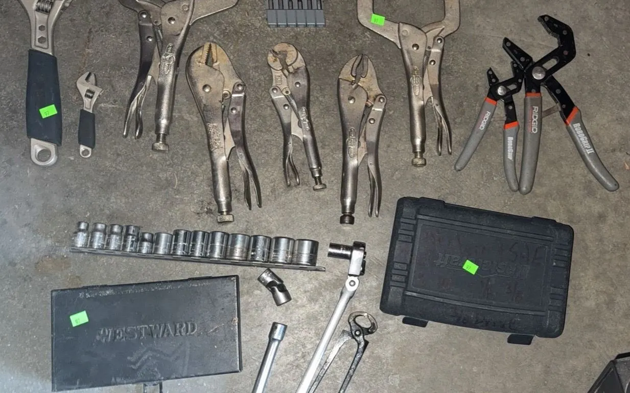 Hand Tool Lot With Westward Socket Set, Vise-Grips, RIDGID Pliers