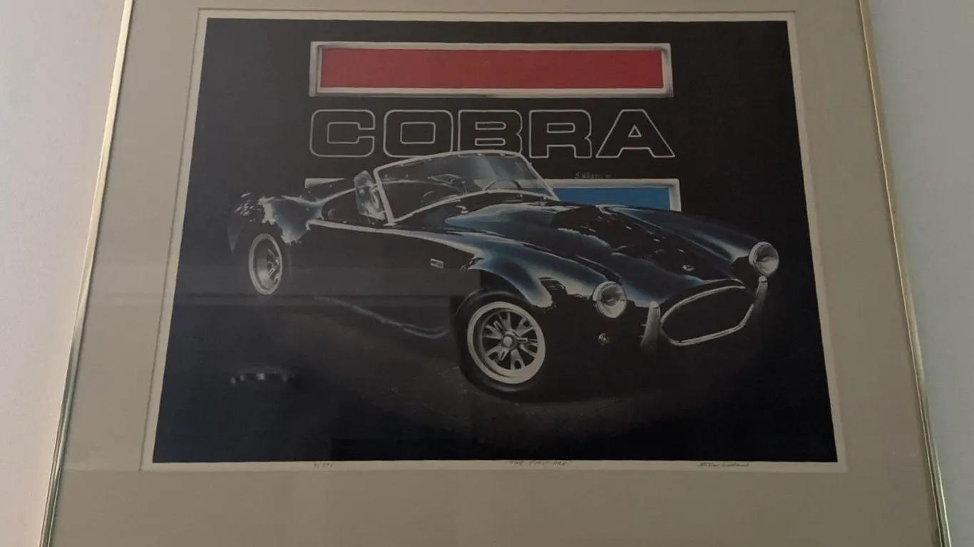 Framed Print 'The First One' Shelby Cobra by Tim Williams, 91/353