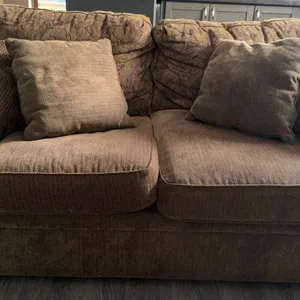 Two-Seat Soft Fabric Couch With Cushions