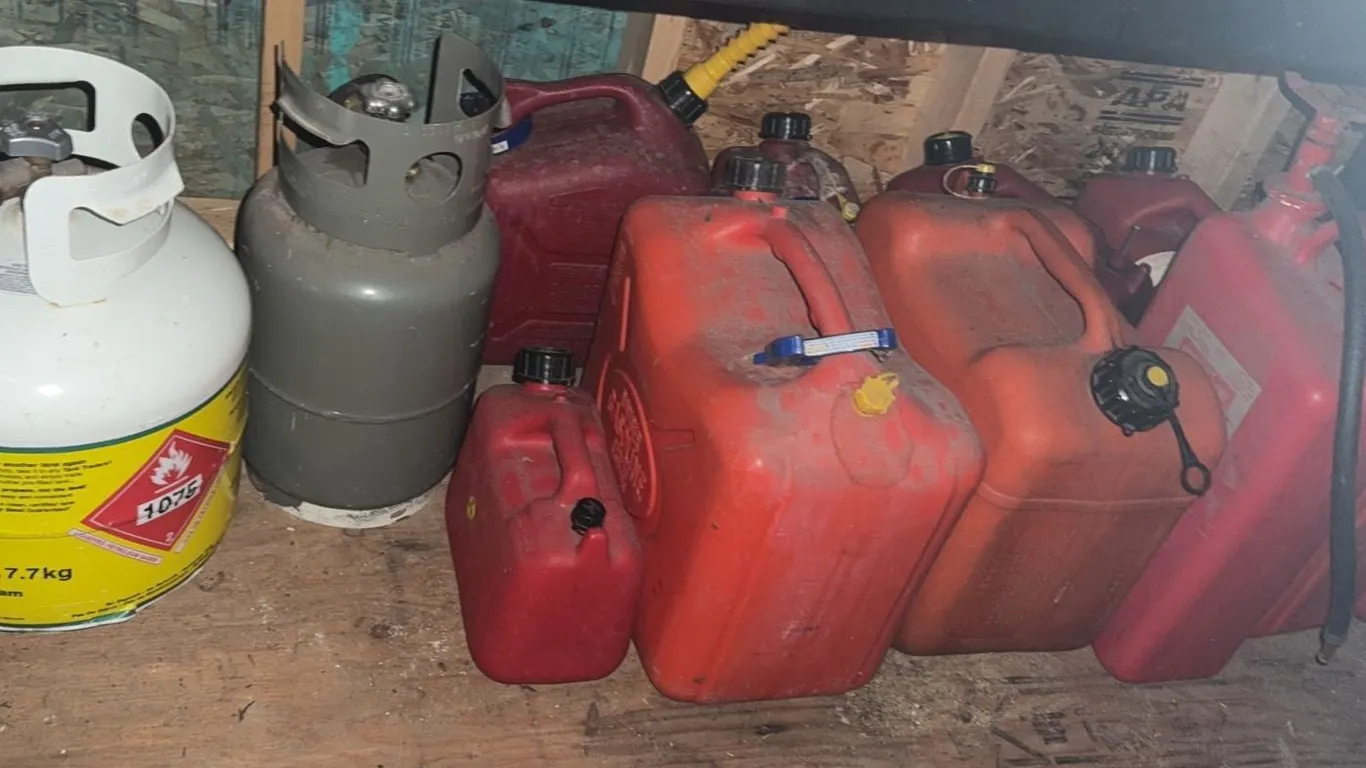 Gas Cans, Propane Tanks, Heavy Duty Extension Cables and Wooden Table Tops