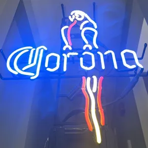 Corona Neon Bar Light Featuring Parrot Design, One of a Kind