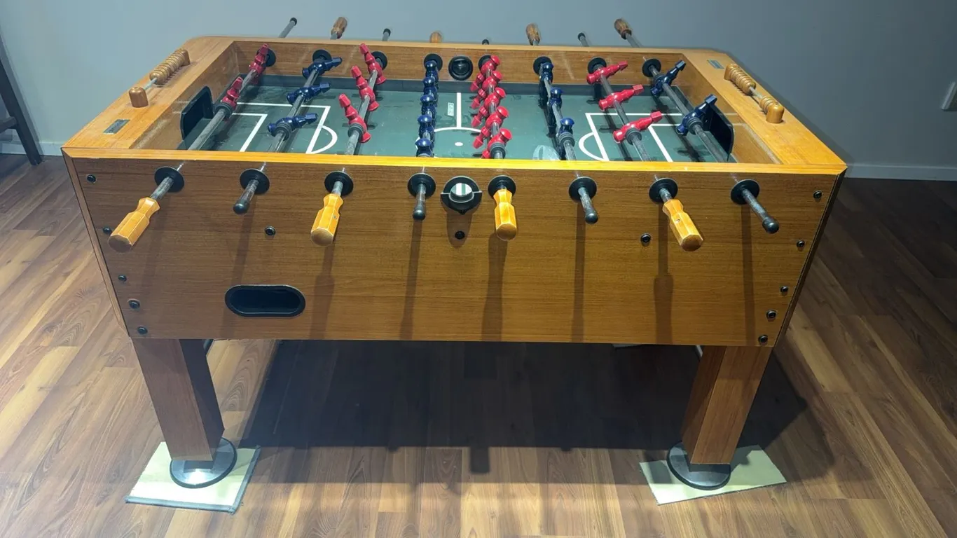 Harvard Branded Wood Foosball Table with Accessories