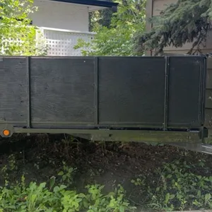 Single-Axle Utility Trailer with Wood Sides and Metal Tongue