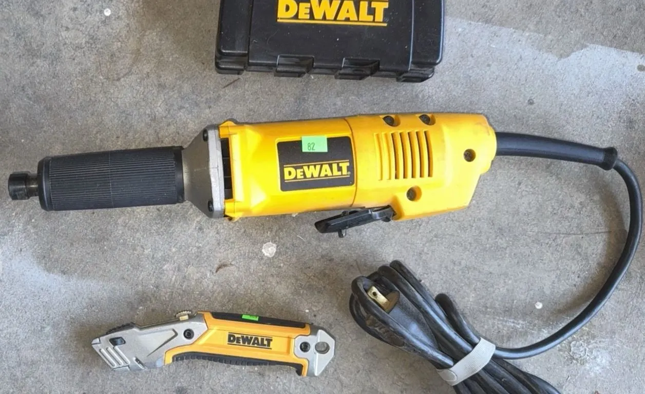DeWalt Electric Die Grinder, Utility Knife, and Carrying Machine Case