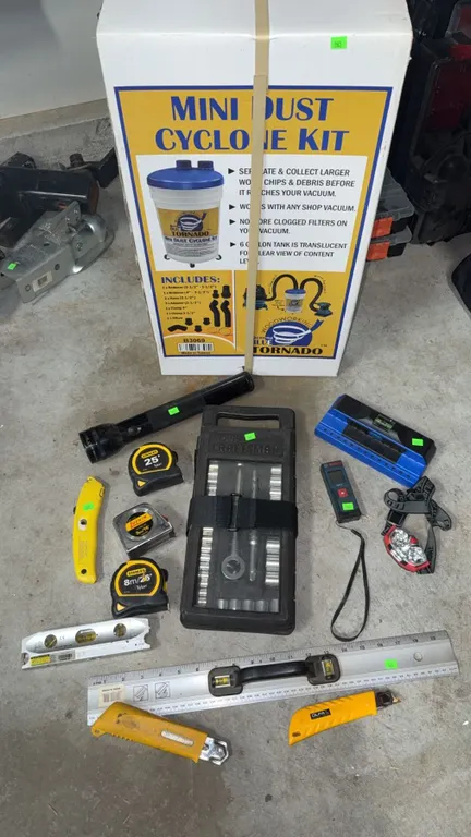 Workshop Tool Lot Including Mini Dust Cyclone Kit, and more