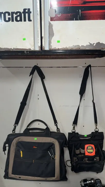 2 Tool Bags with Shoulder Straps and Stanley 25' Tape Measure