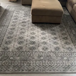 Matching Area Rug and Runner with Rustic Grey Table and Shelf