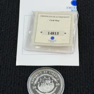 2000 Republic of Liberia Civil War, $20 Silver Coin, American Mint