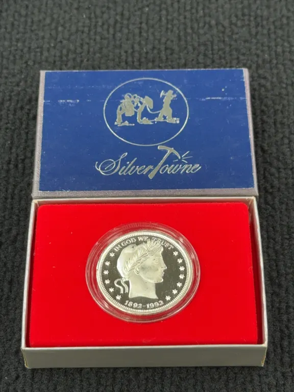 1892-1992 Barber 1 Oz. Silver Coin, Barber Coin Collector’s Society, SilverTowne
