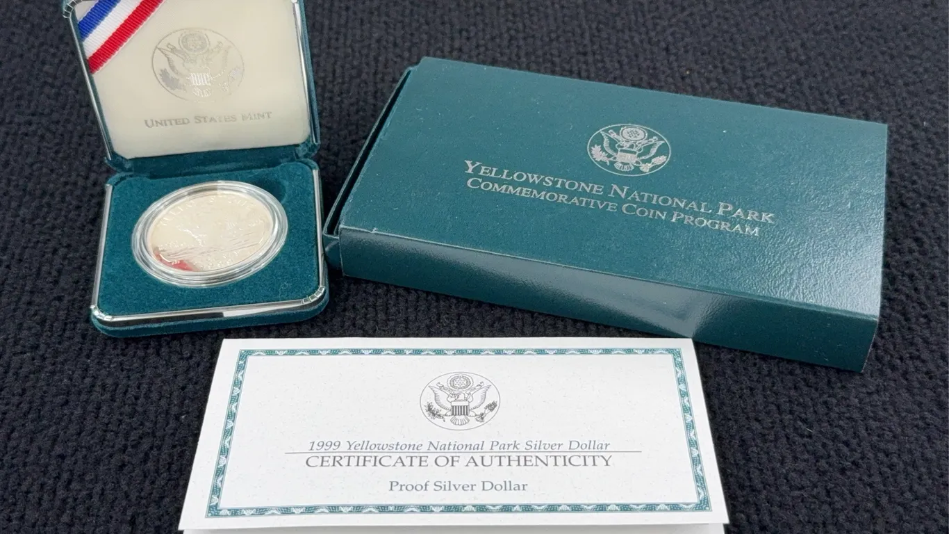 1999 Yellowstone National Park Silver Dollar, Philadelphia Mint, United States Mint
