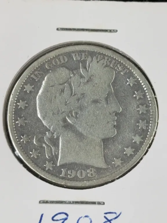 1908 Barber Silver Half Dollar, Philadelphia Mint