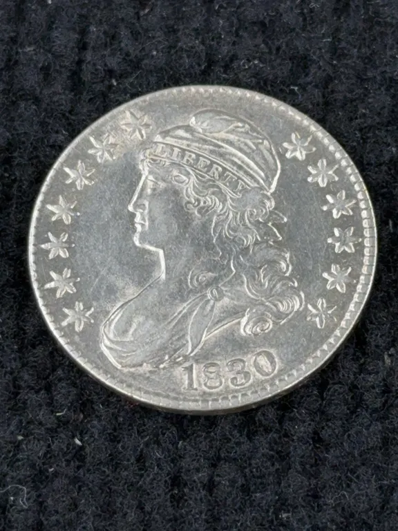 1830 Capped Bust Lettered Edge Silver Half Dollar, Philadelphia Mint