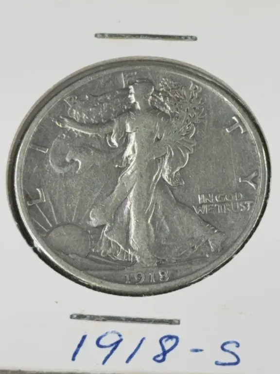 1918 Walking Liberty Silver Half Dollar, San Francisco Mint