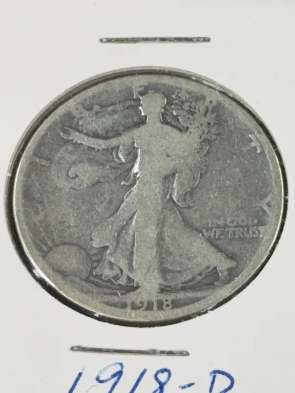 1918 Walking Liberty Silver Half Dollar, Denver Mint