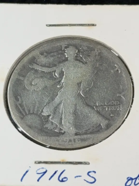 1916 Walking Liberty Silver Half Dollar, San Francisco Mint