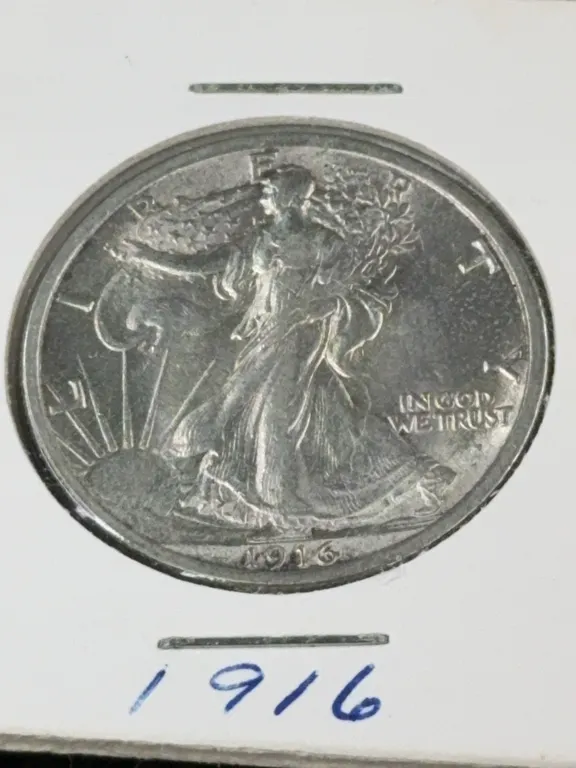 1916 Walking Liberty Silver Half Dollar, Philadelphia Mint