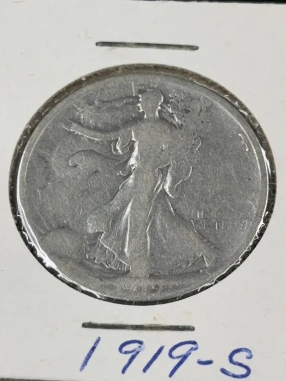 1919 Walking Liberty Silver Half Dollar, San Francisco Mint