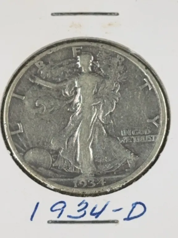 1934 Walking Liberty Silver Half Dollar, Denver Mint