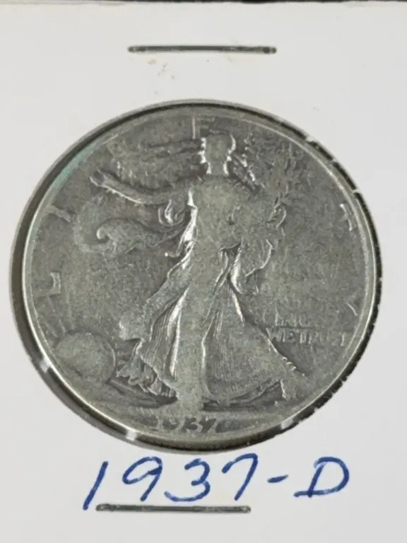 1937 Walking Liberty Silver Half Dollar, Denver Mint
