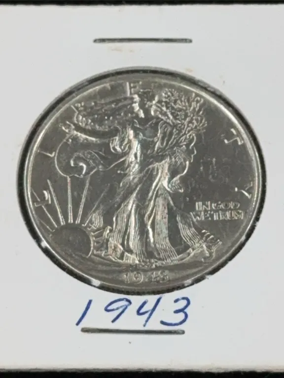 1943 Walking Liberty Silver Half Dollar, Philadelphia Mint