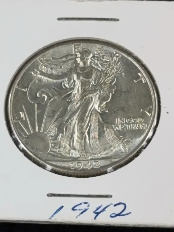 1942 Walking Liberty Silver Half Dollar, Philadelphia Mint
