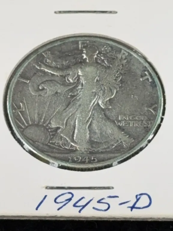 1945 Walking Liberty Silver Half Dollar, Denver Mint