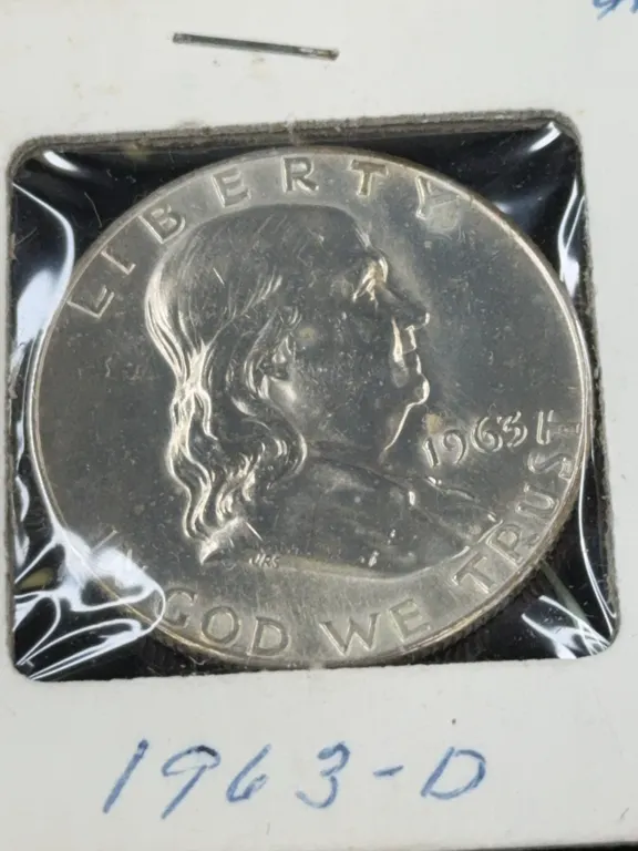 1963 Franklin Half Dollar Silver Coin, Denver Mint
