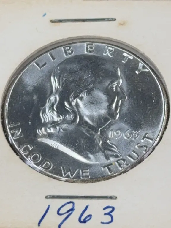 1963 Franklin Half Dollar Silver Coin, Philadelphia Mint
