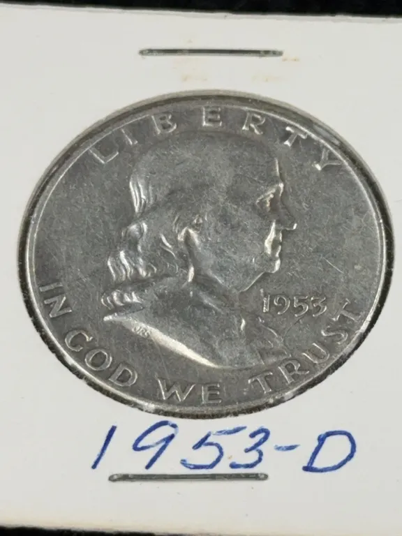 1953 Franklin Half Dollar Silver Coin, Denver Mint
