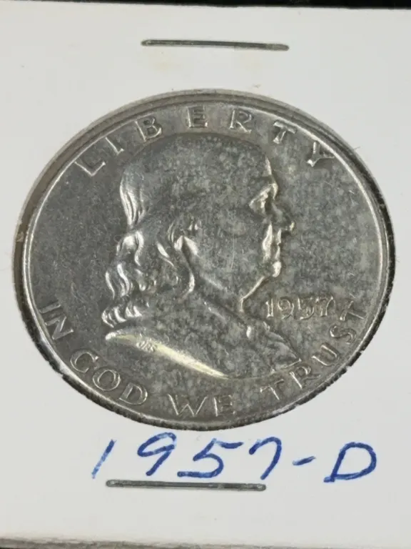 1957 Franklin Half Dollar Silver Coin, Denver Mint