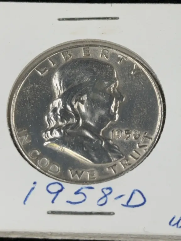 1958 Franklin Half Dollar Silver Coin, Denver Mint