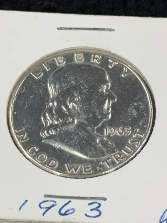 1963 Franklin Half Dollar Silver Coin, Philadelphia Mint