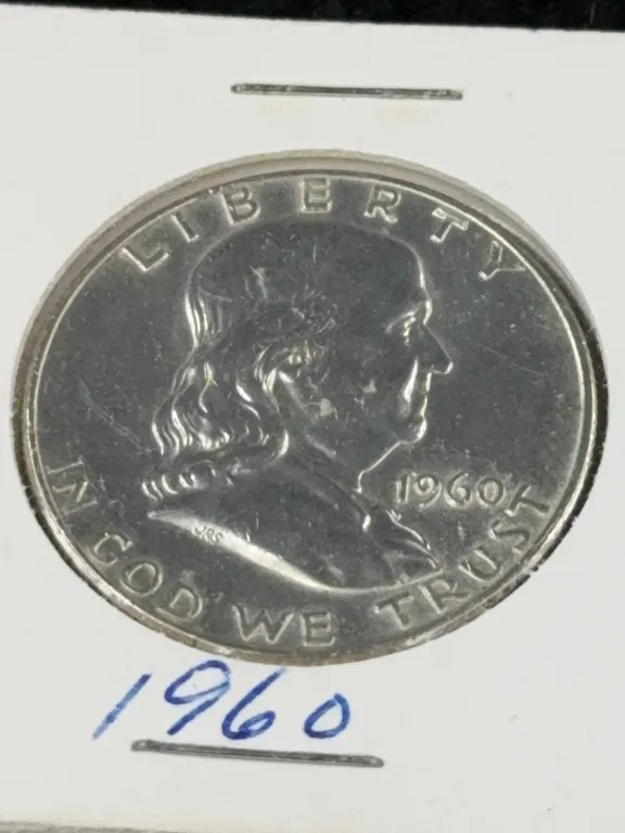 1960 Franklin Half Dollar Silver Coin, Philadelphia Mint