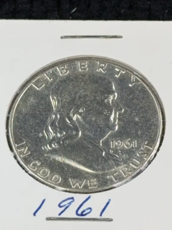 1961 Franklin Half Dollar Silver Coin, Philadelphia Mint