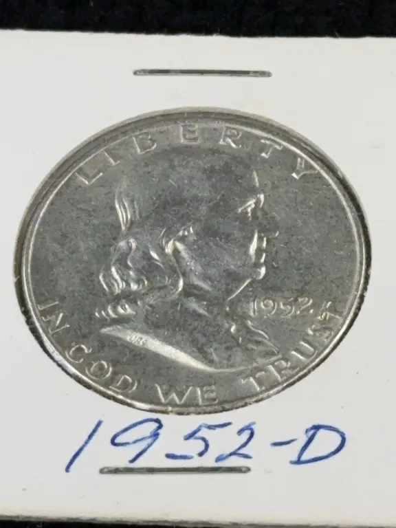 1952 Franklin Half Dollar Silver Coin, Denver Mint