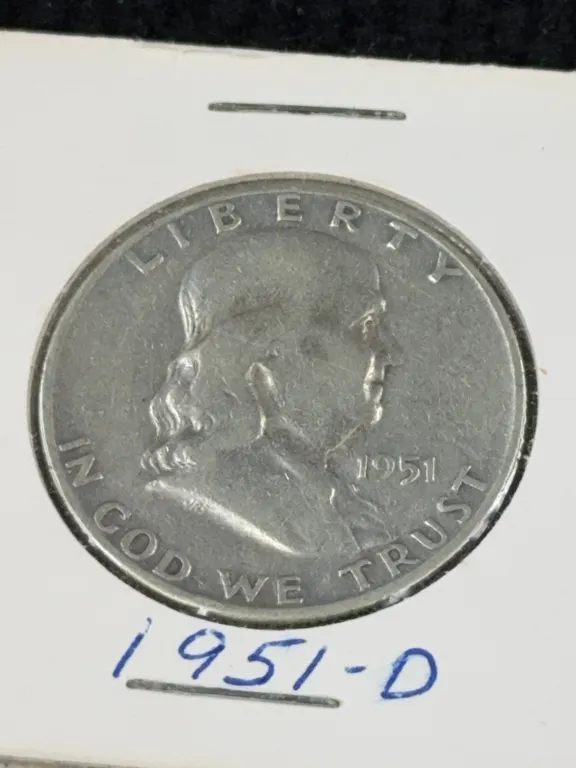 1951 Franklin Half Dollar Silver Coin, Denver Mint