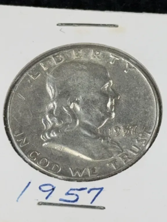 1957 Franklin Half Dollar Silver Coin, Philadelphia Mint