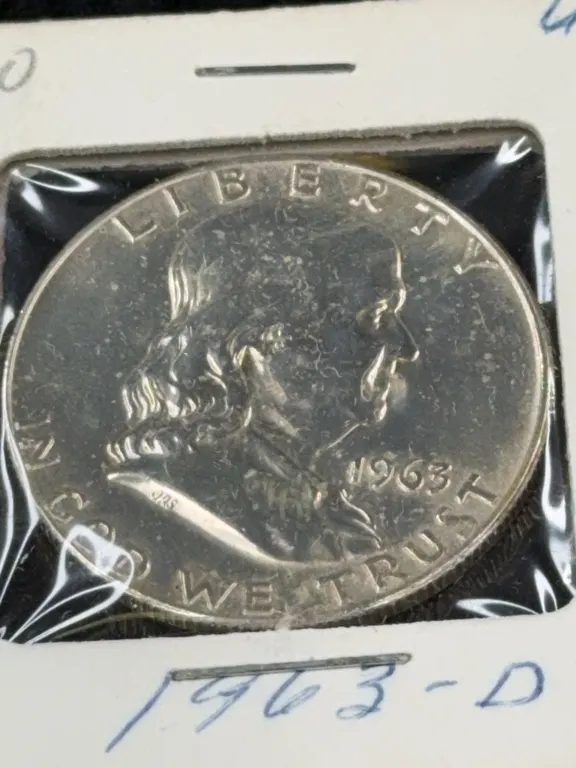 1963 Franklin Half Dollar Silver Coin, Denver Mint