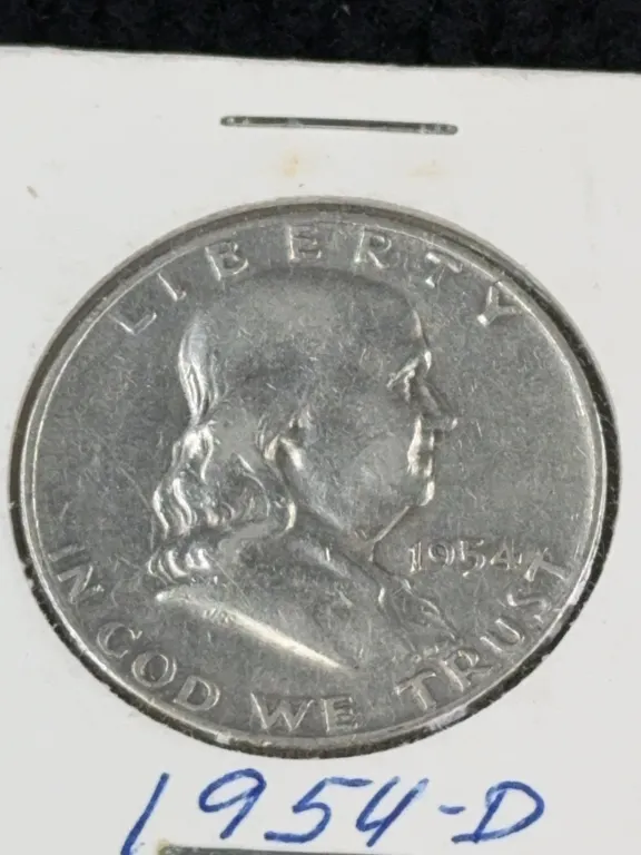 1954 Franklin Half Dollar Silver Coin, Denver Mint